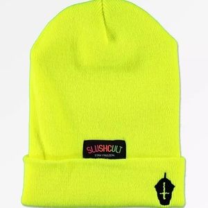 Zumiez Slushcult Tennis Yellow Embroidered Beanie (NWOT)